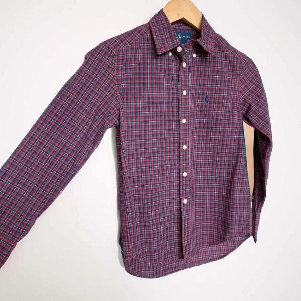 Ralph Lauren Boy’s Plaid Button-Down Shirt Multicolor Size S Casual Cotton